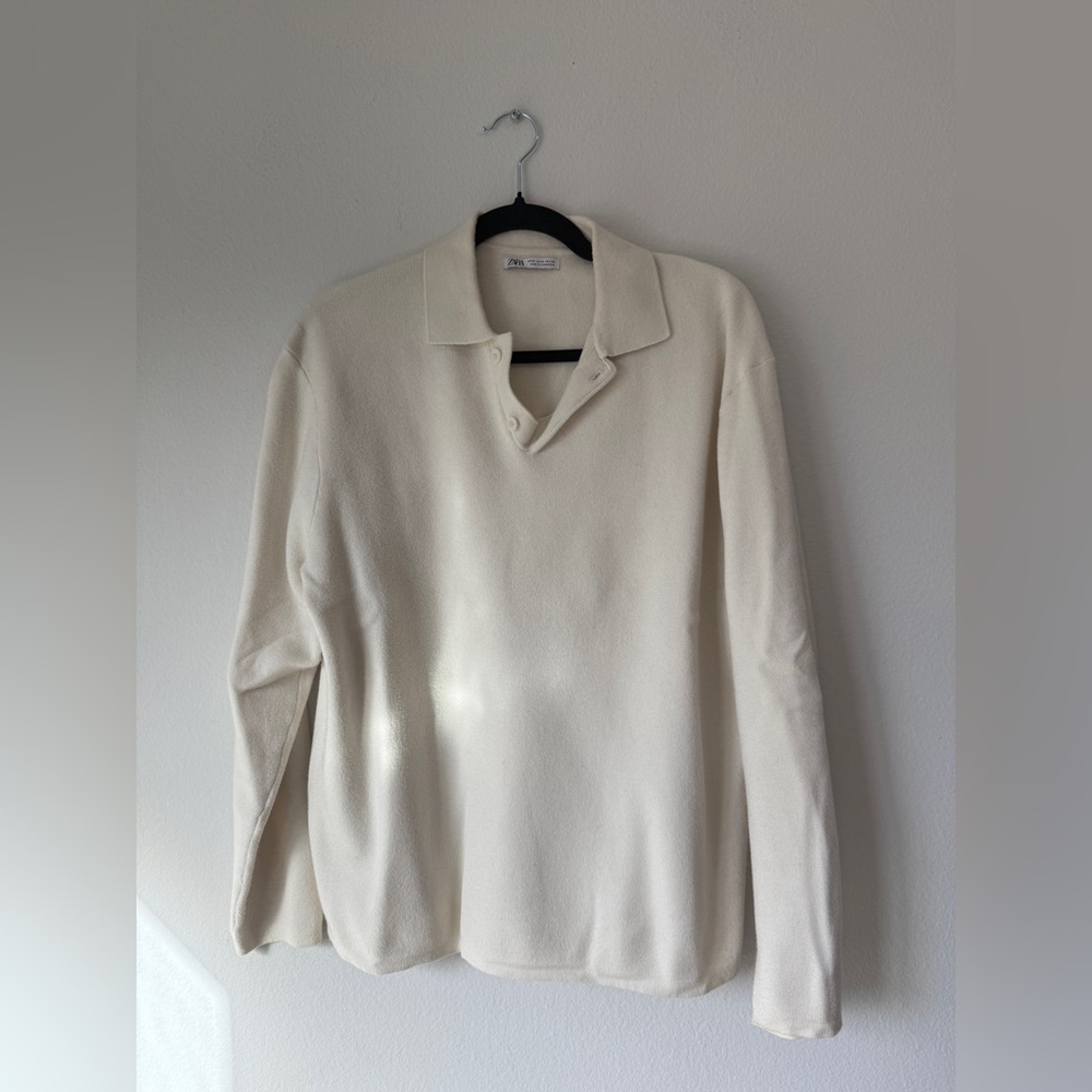 Zara long sleeves polo size medium